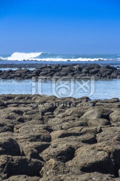 大洋路的自然火山石搓脚石玄武岩