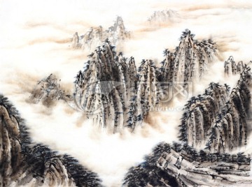 高瞻遠(yuǎn)矚 云海 國畫 水墨