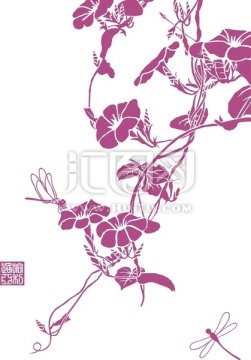 喇叭花 美的旋律 矢量圖