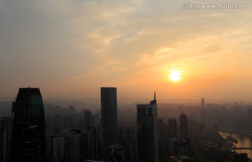 重庆夜景 解放碑晚霞