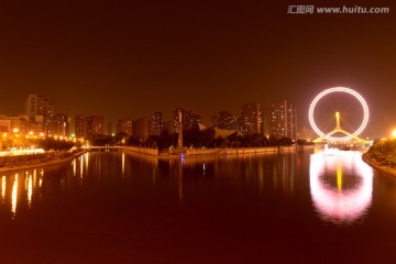 天津風(fēng)光 天津之眼夜景