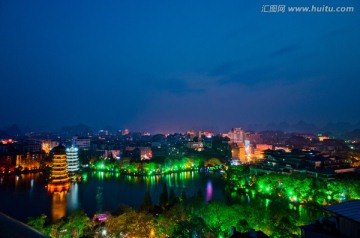 桂林 杉湖景区 夜景