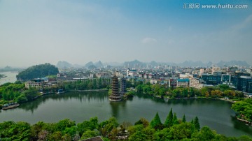 桂林 杉湖景区 全景