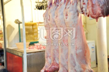 农贸市场 羊肉铺