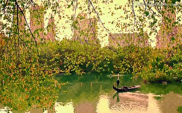 公园湖伴风景