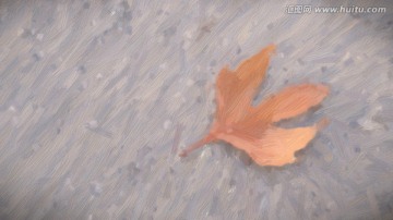 落葉 油畫