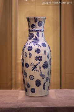 瓷瓶 青花瓷 八宝纹瓷瓶