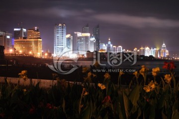 青岛 大海 夜景 海洋 海岸