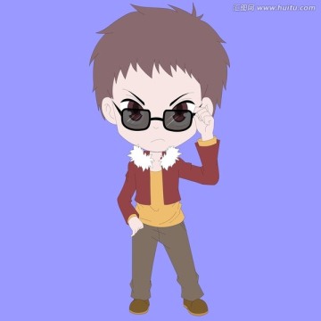 Q版卡通動(dòng)漫手繪男孩素材