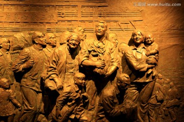 三峡移民人物雕像