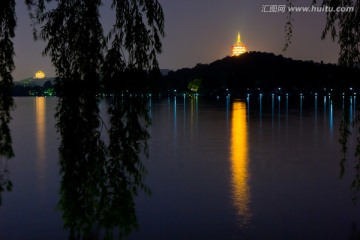 西湖夜景 雷峰塔夜景