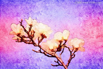 玉蘭花油畫