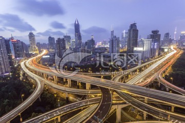 上海延安路高架桥夜景高清