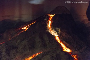 火山喷发场景演绎