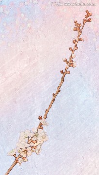 桃花油畫