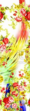 時尚數(shù)碼印花女裝面料花型未分層