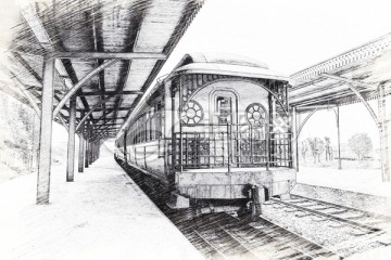 蒸汽火車素描