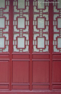 红门 镂空花窗 中式木门