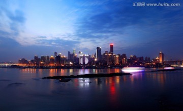 重庆渝中半岛夜景全景图