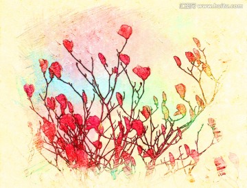 玉蘭花油畫