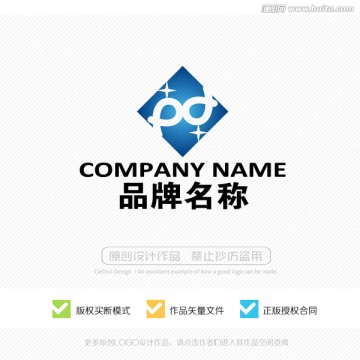 PD字母 LOGO 标志设计