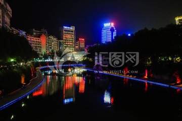 贵州遵义湘江河夜景