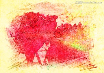 牡丹花油畫