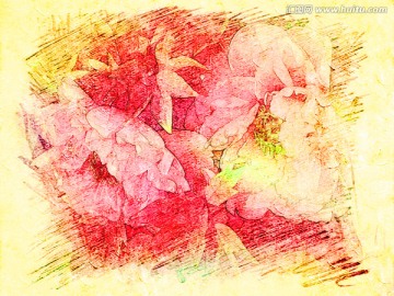 牡丹花油畫