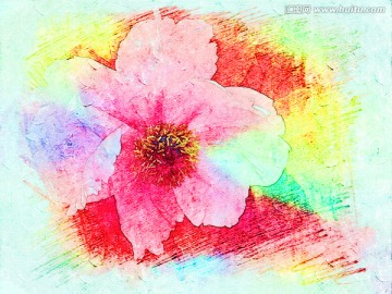 牡丹花油畫