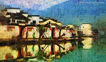 中國(guó)水鄉(xiāng)建筑畫
