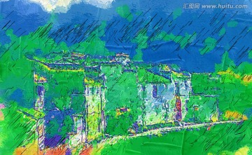 水彩創(chuàng)意風(fēng)景畫