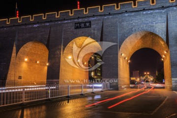 西安古城墙夜景