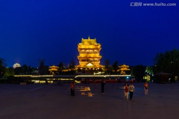 台儿庄古城夜景