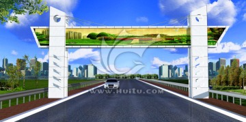 跨街廣告牌（綠化分層）