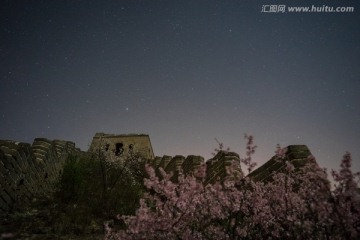 野花与陈家堡长城星空 夜色