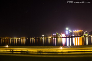 长沙梅溪湖公园夜景