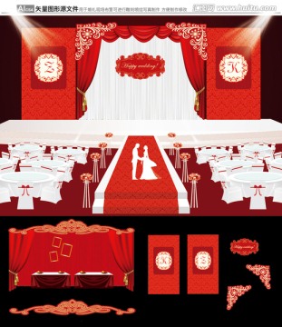 大红欧式复古主题婚礼设计