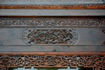 木雕 中式建筑 木刻花纹 雕花