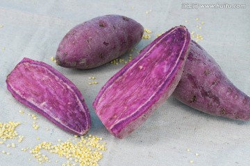 紫薯 切开的紫薯 地瓜