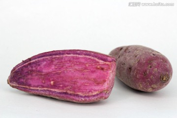 紫薯 切开的紫薯 红薯