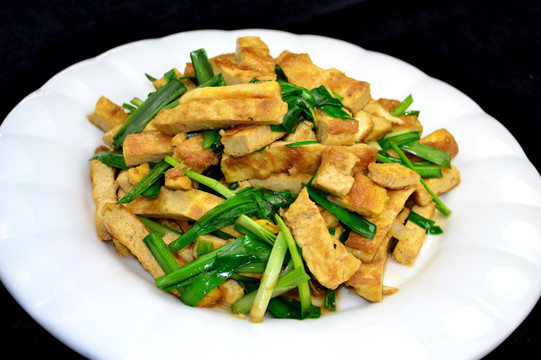 韭菜炒煎豆腐
