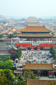 中国故宫远眺图
