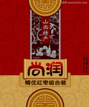 紅棗禮盒包裝（PSD分層平面）