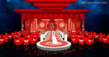 中式婚礼3D效果图（未分层）
