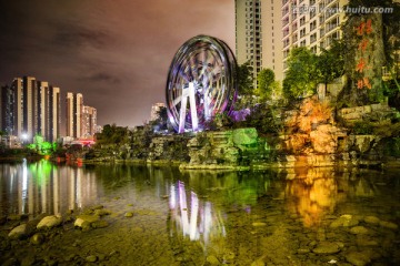 来宾市桂中水城夜景