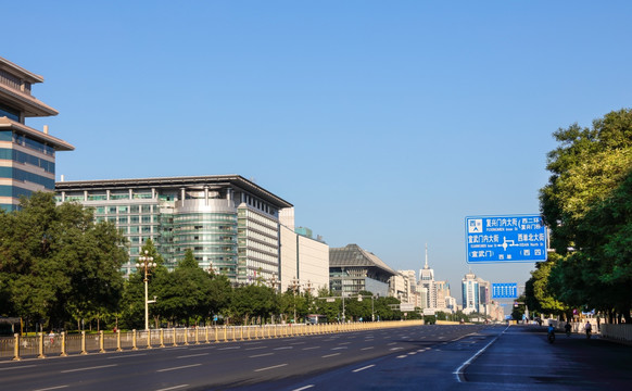 北京长安街高清图 首都时代广场