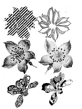 抽象花卉 分層