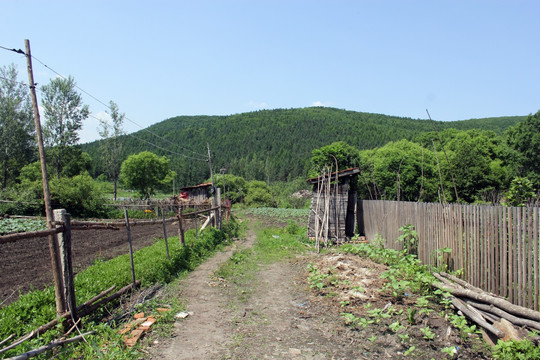 乡村田园栅栏风景图片