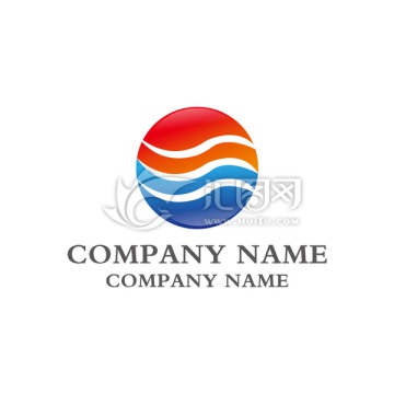 圆形抽象水浪型logo设计