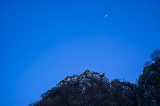 箭扣长城暮色 星空